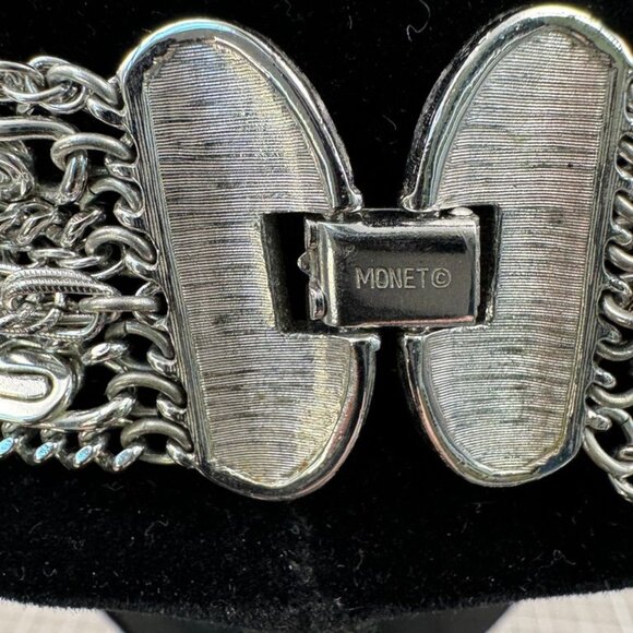 Monet Multistrand Silver-Tone Chain Necklace Starburst Pendant - Picture 6 of 6